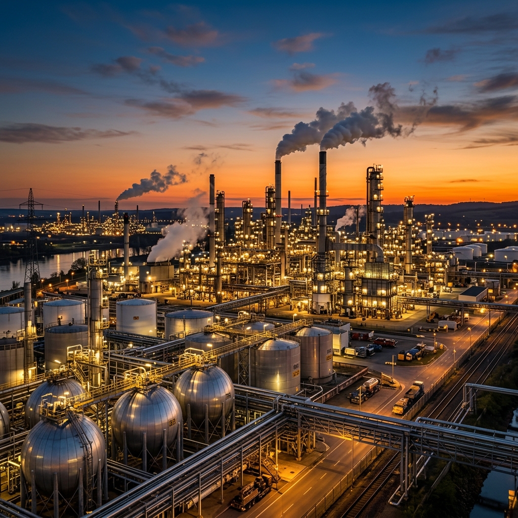 Industrial Refinery Night View - Mini Enterprises